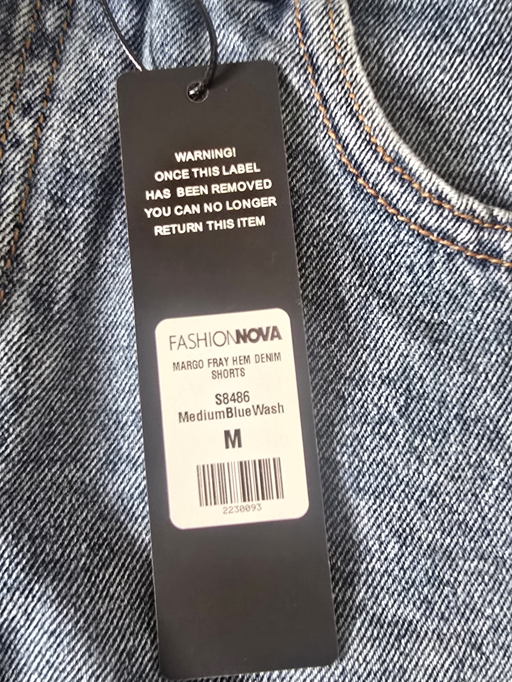 Fashion Nova Medium Blue Wash Denim Shorts